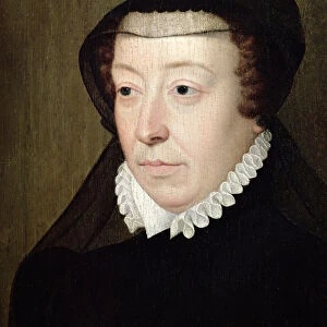 Portrait of Catherine de Medici (1519-89) (oil on panel) (see also 197210)