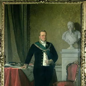 Portrait of Count Camillo Berso of Cavour (1810-61) (oil on canvas)