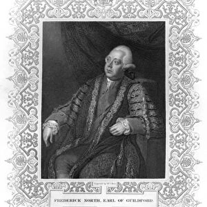 Portrait of Frederick North, Earl of Guildford (engraving) (b / w photo)