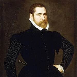 Portrait of a Gentleman, Three-quarter length, Wearing a Black Costume with White Ruff