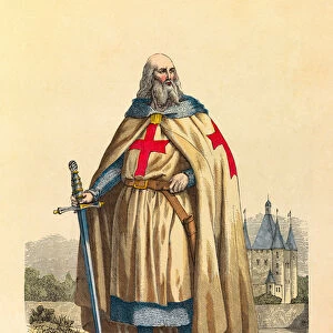 Portrait of Jacques de Molay (1244 - 1314), Grand Master of the Templars in the 13th