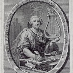 Portrait of Jose Carlos Seixas (1704-42) engraved by John Daulle (1703-63) (engraving)