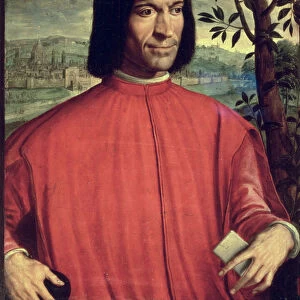 Portrait of Lorenzo de Medici the Magnificent (1449-92) (panel)