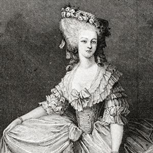 Portrait of Marie Therese Louise, Princesse de Lamballe (1749-92) engraved by Stephane Pannemaker