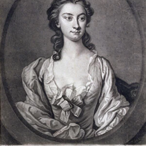 Portrait of Mrs Cibber (1714-66), actress and singer, engraved by John Faber (1684-1756)