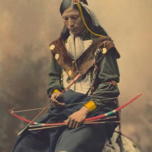 Portrait of Oglala Sioux Council Chief Bone Necklace, 1899 (platinum print)