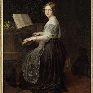 Portrait of the Soprano Jenny Lind (1820-1887), by Asher, Louis (1804-1878)