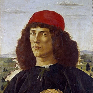 Portrait of an unknown man holding the medal of Cosimo de Medicis (Cosimo de Medici)