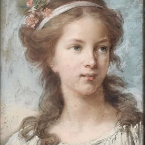 Portrait of a young girl (pastel on paper)