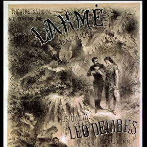 Poster advertising Lakme, opera by Leo Delibes (1861-91) (litho)