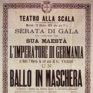 Poster for an evening at the theatre de la Scala, October 19, 1875
