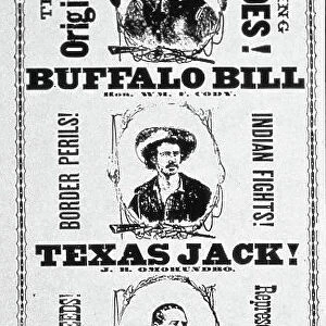 Poster for the Scouts of the Plains play, starring Buffalo Bill (1846-1917