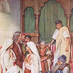 The preaching of Agabus, illustration from Harold Copping Pictures