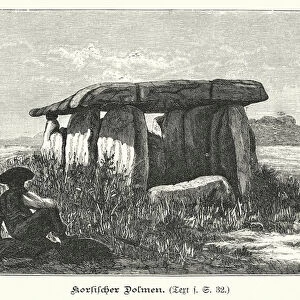 Prehistoric dolmen, Corsica (engraving)