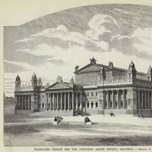 Premiated Design for the Proposed Assize Courts, Brussels (engraving)