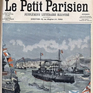 President Emile Loubet arrives in Algeria aboard the cruiser "Jeanne d Arc"