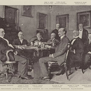 President McKinley and his Cabinet at the Executive Mansion, Washington (b / w photo)