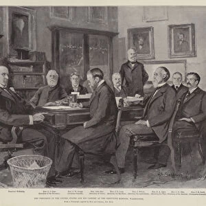 The President of the United States and his Cabinet at the Executive Mansion, Washington (litho)