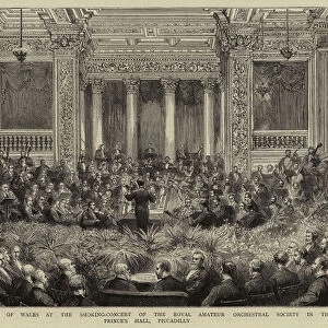 The Prince of Wales at the Smoking-Concert of the Royal Amateur Orchestral Society in the Princes Hall, Piccadilly (engraving)