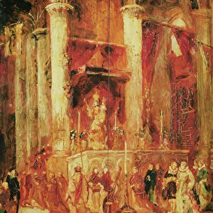 Procession in a Church (oil on panel)