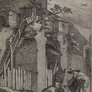 The Prophet Elie Arriving at the House of Sareptas Widow, 1604 (engraving on paper)