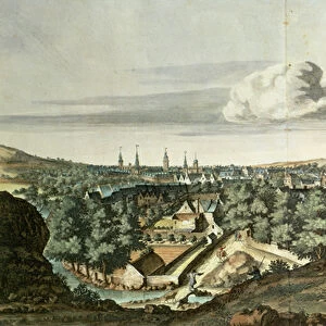 Prospect of the Town of Glasgow from the North East (coloured engraving)