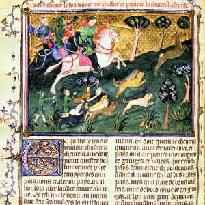 Pursuit of a Roe-buck, from Livre de la Chasse