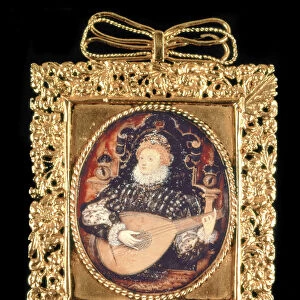 Queen Elizabeth I playing the lute (w / c on paper) (see also 3912)