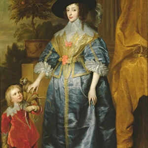 Queen Henrietta Maria and her dwarf Sir Jeffrey Hudson, c. 1633