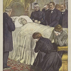 Queen Victoria of England On Her Deathbed, Surrounded by Her Sons and Nephews (Colour Litho)