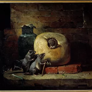 The rat that withdrew from the world. Illustration of the Fable by Jean de La Fontaine