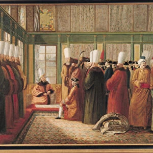 Reception of the French Ambassador by the Grand Vizier in Constantinople (oil on canvas)