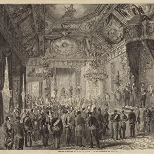 Reception by Napoleon III, in the Throne-Room of the Tuileries, on New Years Day (engraving)