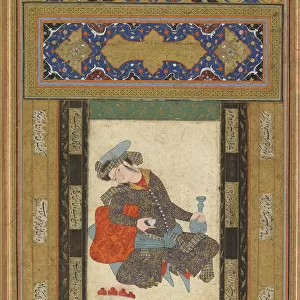 A Reclining Youth, Iran, Safavid period, c. 1600-10 (opaque watercolour