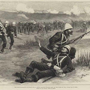 The Reconnaissance in Force, 5 August, Royal Marines falling back at the Close of Day, under Heavy Fire (engraving)