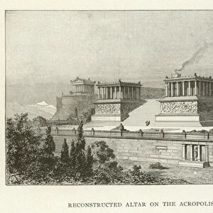 Reconstructed Altar on the Acropolis of Pergamon (engraving)
