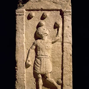 Relief depicting a juggler from the stela of Settimia Spica (stone)