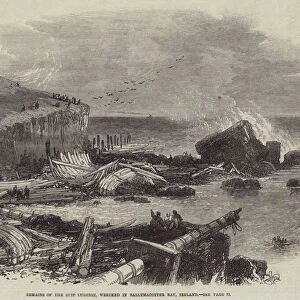 Remains of the Ship Eugenie, wrecked in Ballymacotter Bay, Ireland (engraving)