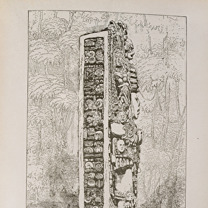 Representation of Mayan Hieroglyphics on a Stele, from Narrative and Critical