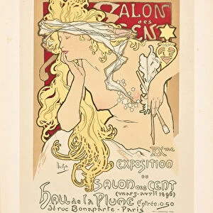 Reproduction of a poster advertising the Salon des Cent Exposition at the Hall de la