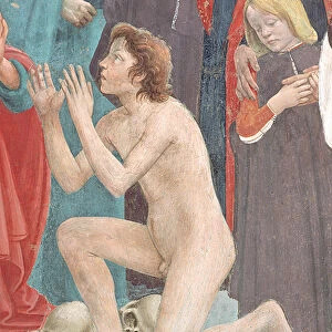 Detail of the resurrected child, from the Raising of the Son of Theophilus, and St