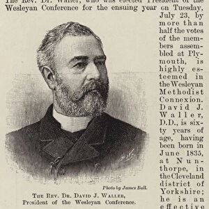 The Reverend Dr David J Waller, President of the Wesleyan Conference (engraving)