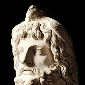 Roman art: "bearded head covered by a dead bird of Sarapis or Serapis