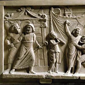 Roman art: comedy theatre scene (comedy) of the piece "Andria"