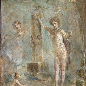 Roman Art: "Narcissus"Fresco from Pompei, Museo Archeologico Nazionale