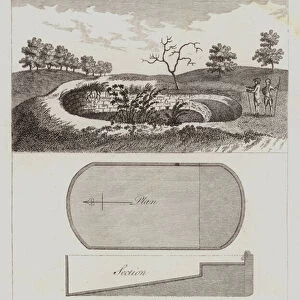Roman Bath at Lidney Park, Gloucestershire (engraving)
