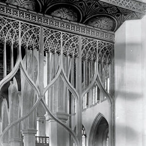 Detail of a rood screen, St Mary's Church, Worstead, Norfolk (b/w photo) (see 294226)