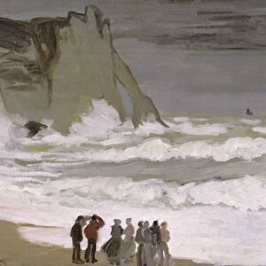 Rough Sea at Etretat, 1868-69 (oil on canvas)