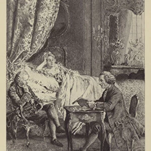 Rousseau reading his novel Julie to la Marechale (gravure)