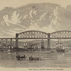 The Royal Albert Bridge at Saltash (engraving)